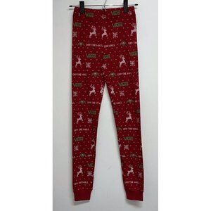 Vans Off The Wall Girls Boys Christmas Pajama Pants Size 12 Red Reindeer Holiday